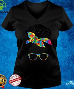 Autism Mom Life Messy Bun Sunglasses Bandana Mother’s Day T Shirt 2 Autism Mom Life Messy Bun Sunglasses Bandana Mother’s Day T Shirt