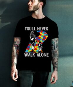 Autism Mom You Will Never Walk Alone Support Autism Son T Shirt