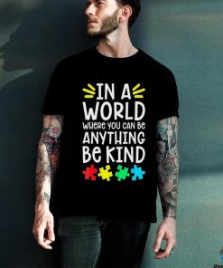 Autism Puzzle In A World Anything Be Kind Autism Awareness Shirt