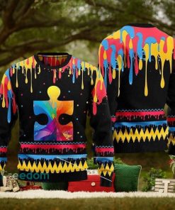 Autism Ugly Christmas Sweater Colorful 3D Sweater