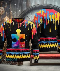 Autism Ugly Christmas Sweater Colorful 3D Sweater