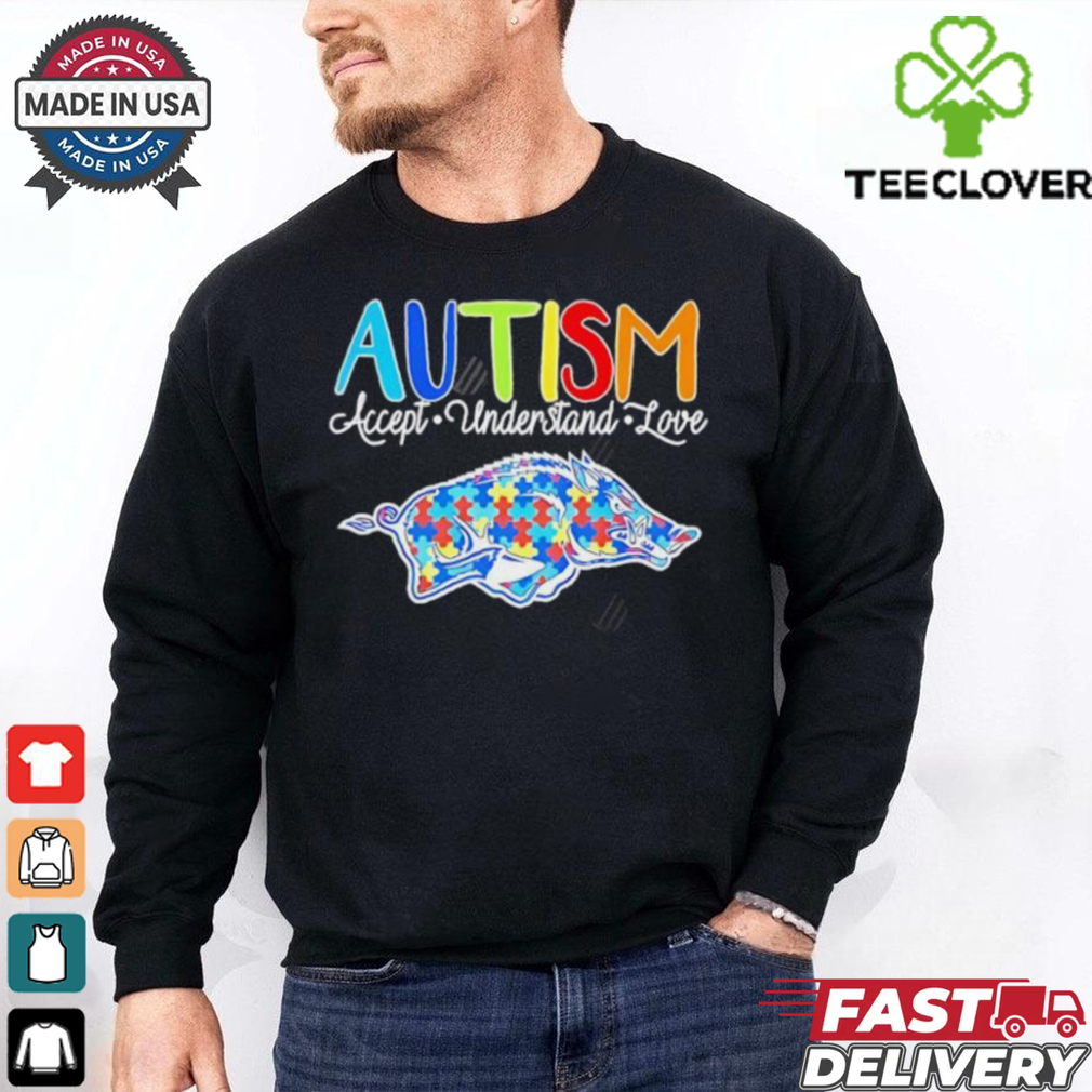 Autism accept understand love Arkansas Razorbacks shirt Autism accept understand love Arkansas Razorbacks shirt