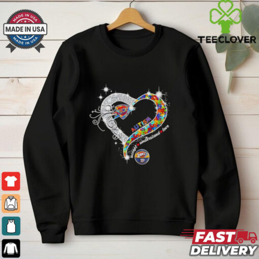 Autism accept understand love OKC Thunder diamond heart shirt