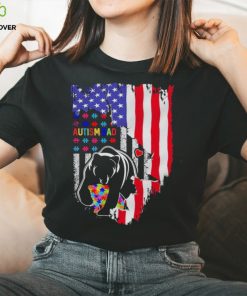 Autism dad bear american shirt