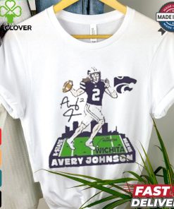 Avery Johnson K state Wildcats Grey Football Caricature Short Sleeve Fashion Player T shirt