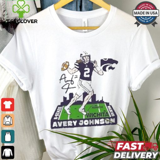 Avery Johnson K state Wildcats Grey Football Caricature Short Sleeve Fashion Player T shirt