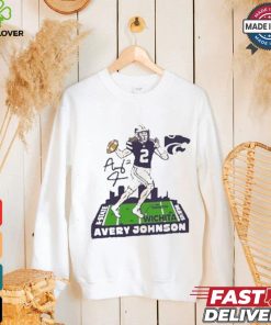 Avery Johnson K state Wildcats Grey Football Caricature Short Sleeve Fashion Player T shirt