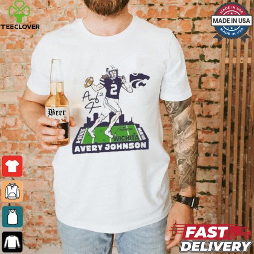 Avery Johnson K state Wildcats Grey Football Caricature Short Sleeve Fashion Player T shirt