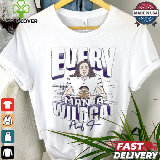 Avery Johnson K state Wildcats Grey Football Caricature T shirt