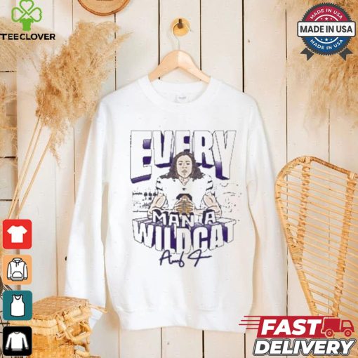 Avery Johnson K state Wildcats Grey Football Caricature T shirt