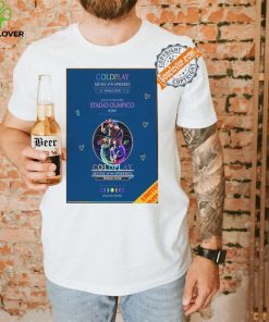 Awesome Coldplay music of the spheres world tour july 12 13 15 16 2024 stadio olimpico rome shirt