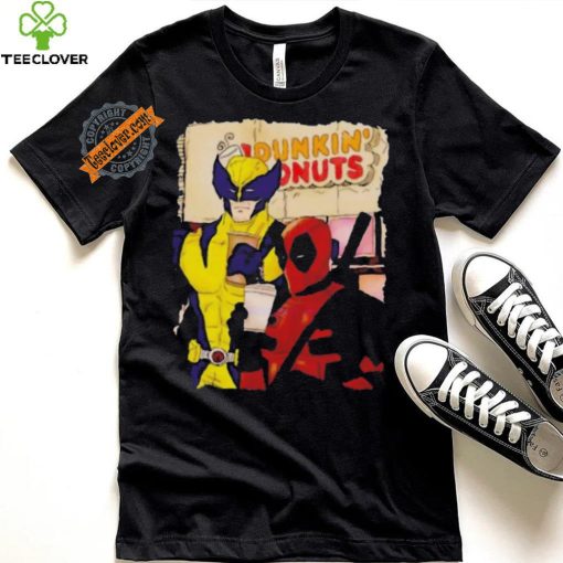 Awesome Deadpool and wolverine dunkin donuts shirt