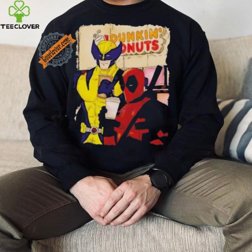 Awesome Deadpool and wolverine dunkin donuts shirt