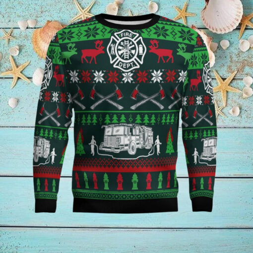 Awesome Firefighter Ugly Christmas Sweater