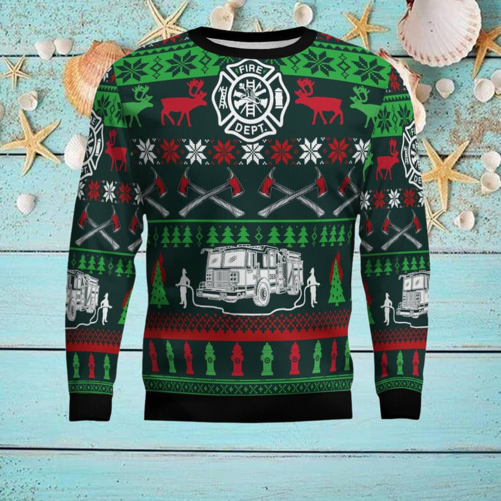 Awesome Firefighter Ugly Christmas Sweater Awesome Firefighter Ugly Christmas Sweater