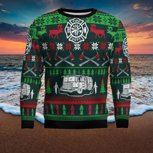 Awesome Firefighter Ugly Christmas Sweater