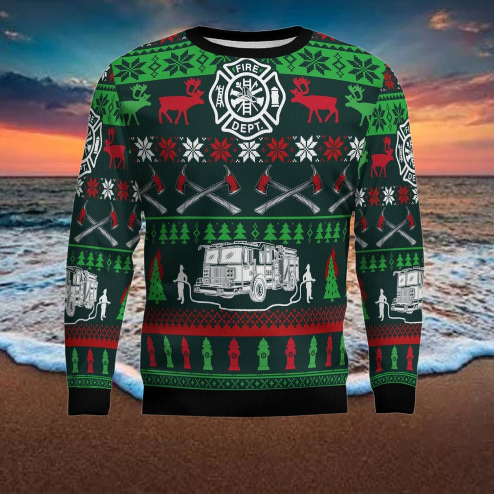 Awesome Firefighter Ugly Christmas Sweater Awesome Firefighter Ugly Christmas Sweater