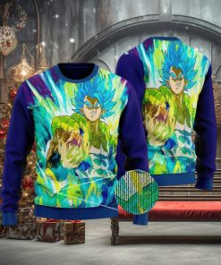 Awesome Gogeta Blue Aura Artwork DBZ Ugly Sweater