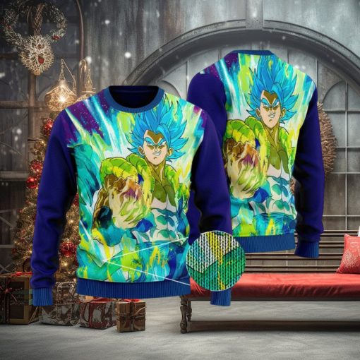 Awesome Gogeta Blue Aura Artwork DBZ Ugly Sweater