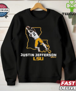 Awesome Justin Jefferson State Star LSU Tigers Football T Shirt