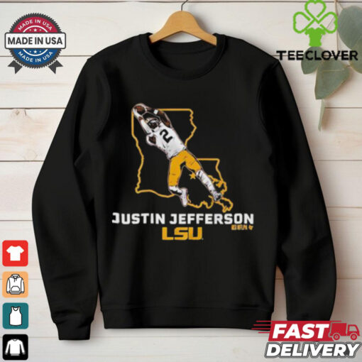 Awesome Justin Jefferson State Star LSU Tigers Football T Shirt