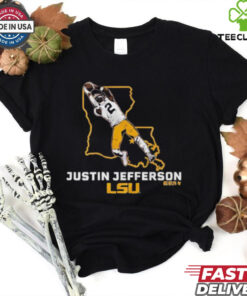 Awesome Justin Jefferson State Star LSU Tigers Football T Shirt