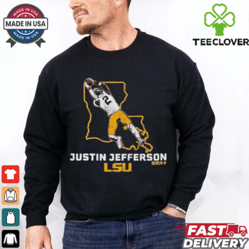 Awesome Justin Jefferson State Star LSU Tigers Football T Shirt