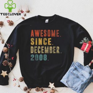 Awesome Since December 2008 13th Birthday 13 Year Old Gift T Shirt