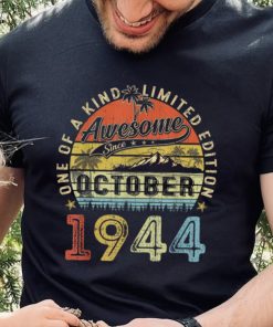 Awesome Since October 1944 Vintage Gift Men 79th Birthday T Shirt