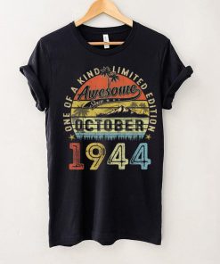 Awesome Since October 1944 Vintage Gift Men 79th Birthday T Shirt