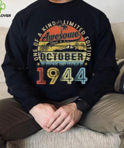 Awesome Since October 1944 Vintage Gift Men 79th Birthday T Shirt