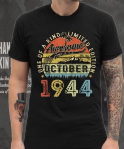 Awesome Since October 1944 Vintage Gift Men 79th Birthday T Shirt
