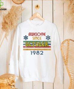 Awesome Since October 1982 Year Old Birthday Retro T Shirt