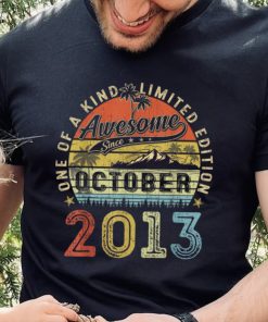 Awesome Since October 2013 Vintage Gift Men 10th Birthday T Shirt