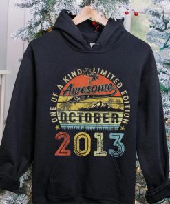Awesome Since October 2013 Vintage Gift Men 10th Birthday T Shirt