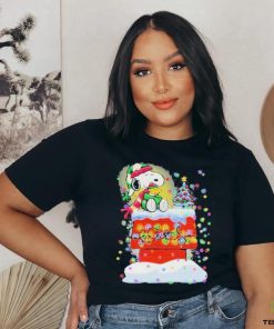 Awesome Snoopy And Woodstock Hat Santa Light Tree Christmas T shirt