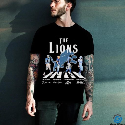 Awesome awesome The Detroit Lions Joe Schmidt Bobby Layne Calvin Johnson Barry Sanders T shirt
