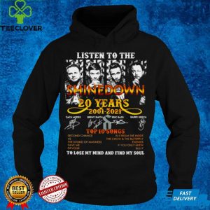 Awesome listen to the Shinedown 20 years 2001 2021 top 10 songs shirt