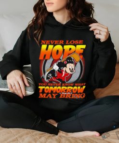 Awesome new Jersey Devils Mickey never lose hope you never know what tomorrow may bring shirt