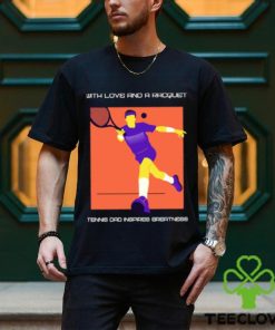 Awesome with love and a racquet tennis dad inspires greatness T Shirt