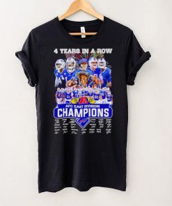 Buffalo Bills 4 years in a row 2023 AFC East Division Champions signatures hoodie, sweater, longsleeve, shirt v-neck, t-shirt