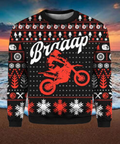 Braaap Moto Red Version Ugly Christmas Sweater