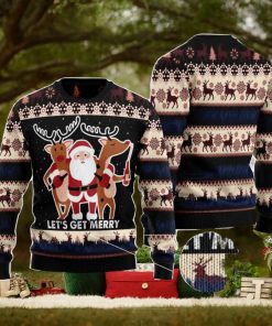 Let‘s Get Merry Christmas Gift Ugly Christmas Sweater Xmas Holiday