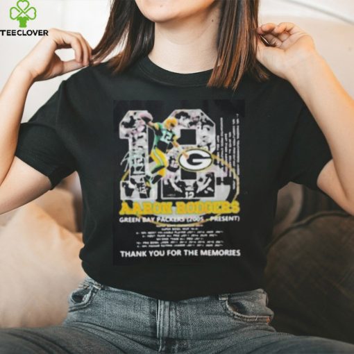 Aaron Rodgers 12 Green Bay Packers 2005 – Present Thank You For The Memories Signature Shirt