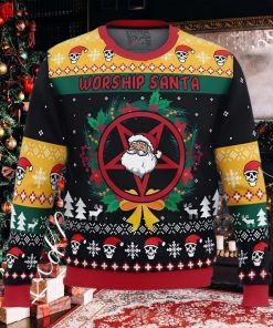 Anime Sweater Worship Santa Ugly Christmas Sweater