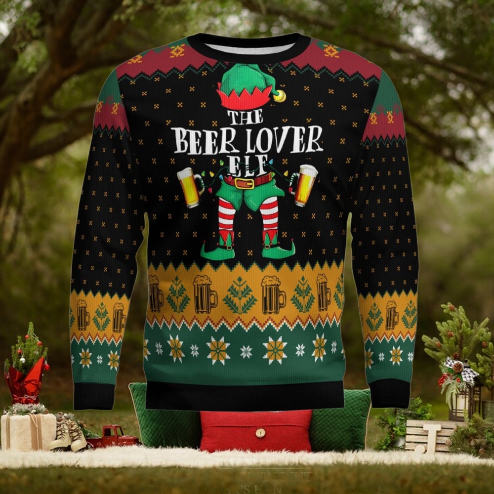 The Beer Lover Elf Ugly Christmas Sweater The Beer Lover Elf Ugly Christmas Sweater