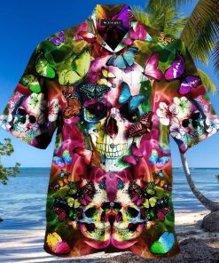 BEACH SHIRT GET NOW BEAUTIFUL SKULL UNISEX HAWAIIAN SHIRT