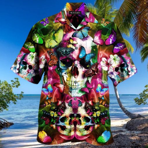 BEACH SHIRT GET NOW BEAUTIFUL SKULL UNISEX HAWAIIAN SHIRT