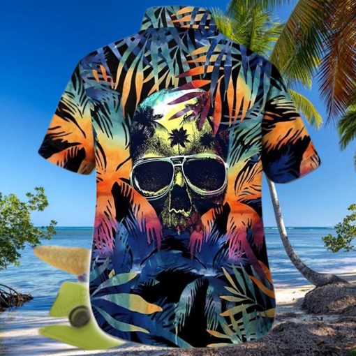 BEACH SHIRT GET NOW HAWAIIAN ALOHA SHIRTS SKULL FLOWER LEAVES 1