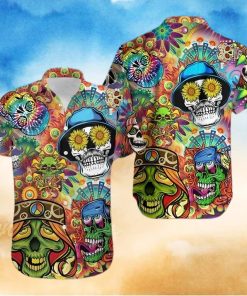 BEACH SHIRT GET NOW HAWAIIAN UNISEX ALOHA HIPPIE SKULL COLORFUL SHIRTS